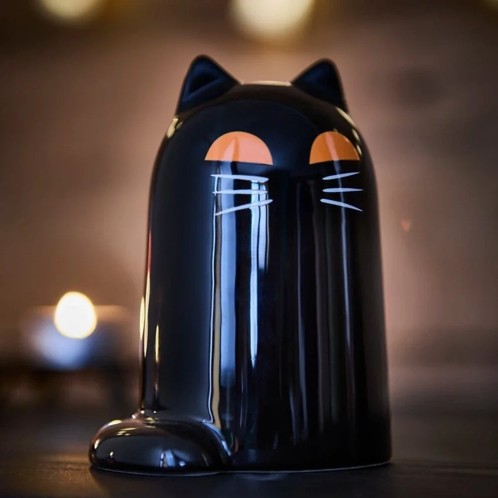 IKEA KUSTFYR Halloween Decorations Set of 3 Ceramic Ghost Cat Bat New